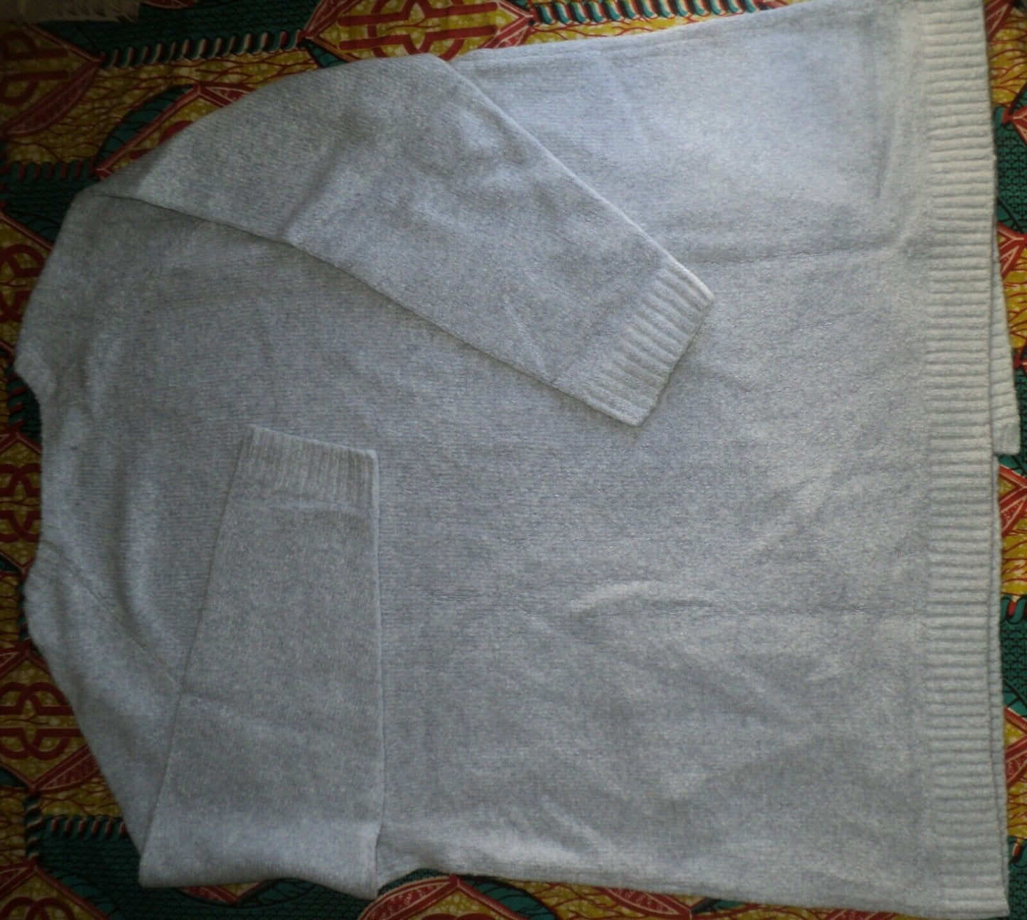 Ellos Plus Size Heather Grey Long Sleeves Open Front Pocket Cardigan Size 2X