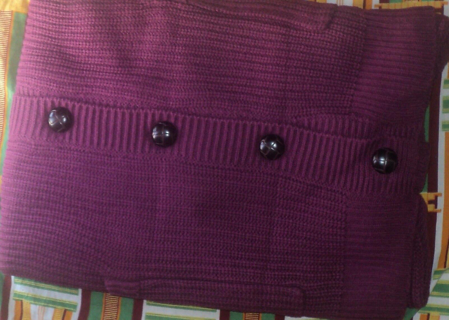 Ellos Plus Size Deep Claret Long Sleeves Button-Down Cardigan Size 3X