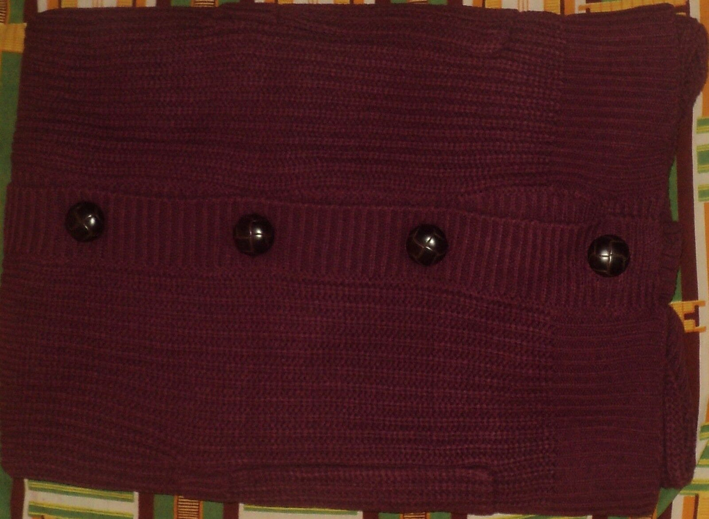 Ellos Plus Size Deep Claret Long Sleeves Button-Down Cardigan Size 3X
