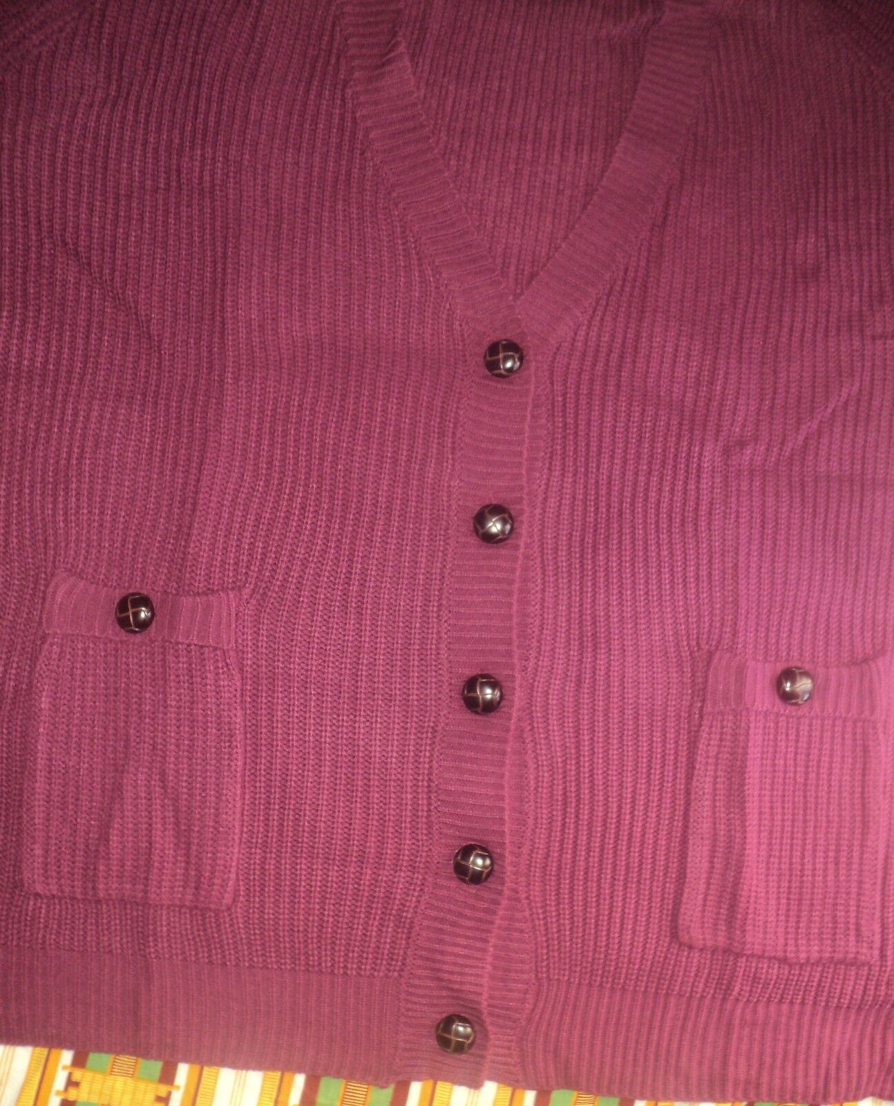 Ellos Plus Size Deep Claret Long Sleeves Button-Down Cardigan Size 2X