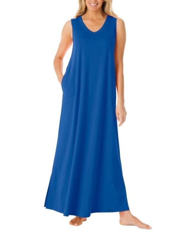 Dreams & Co. Petite Plus Size Heather Grey Sleeveless Trapeze Lounger Size 1X