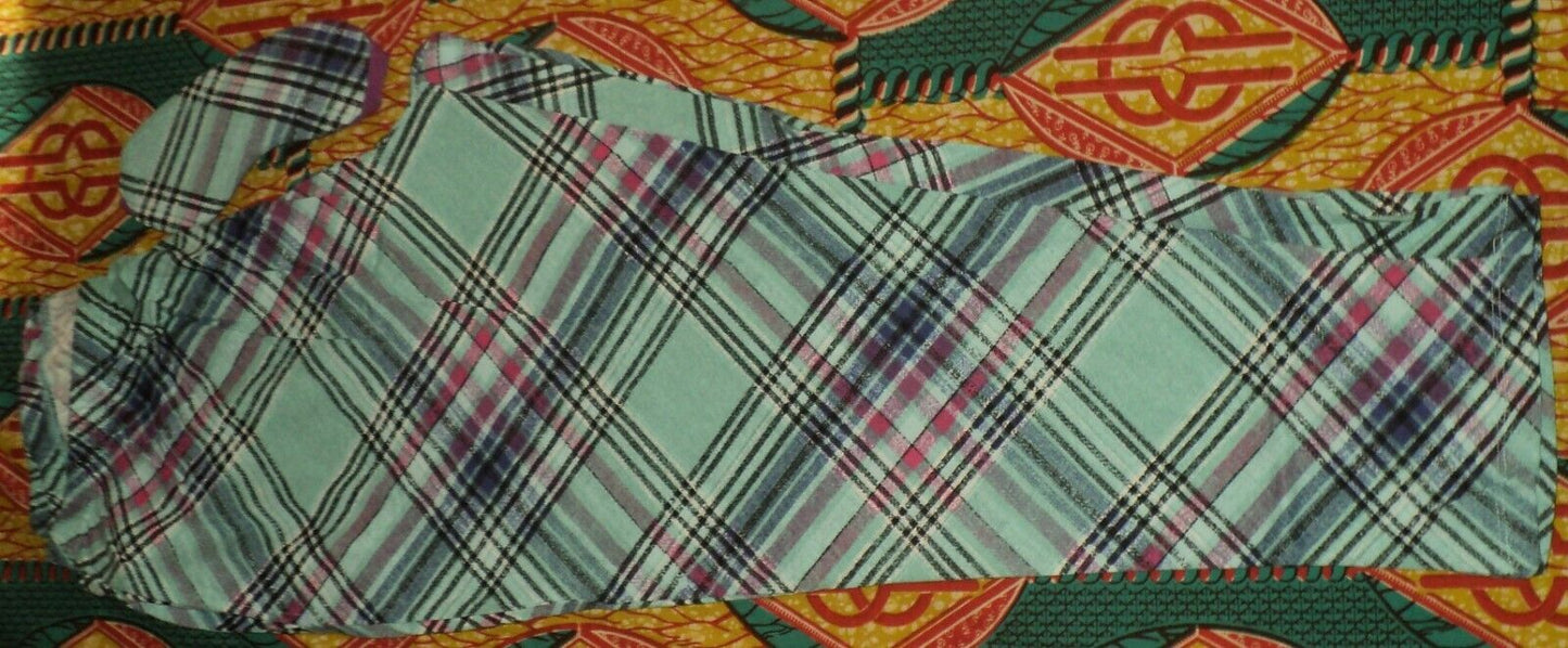 Dreams & Co. Plus Size Multi Plaid Pajama Set With/Eye Mask Size L(18/20)