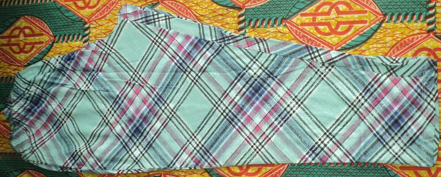 Dreams & Co. Plus Size Multi Plaid Pajama Set With/Eye Mask Size L(18/20)
