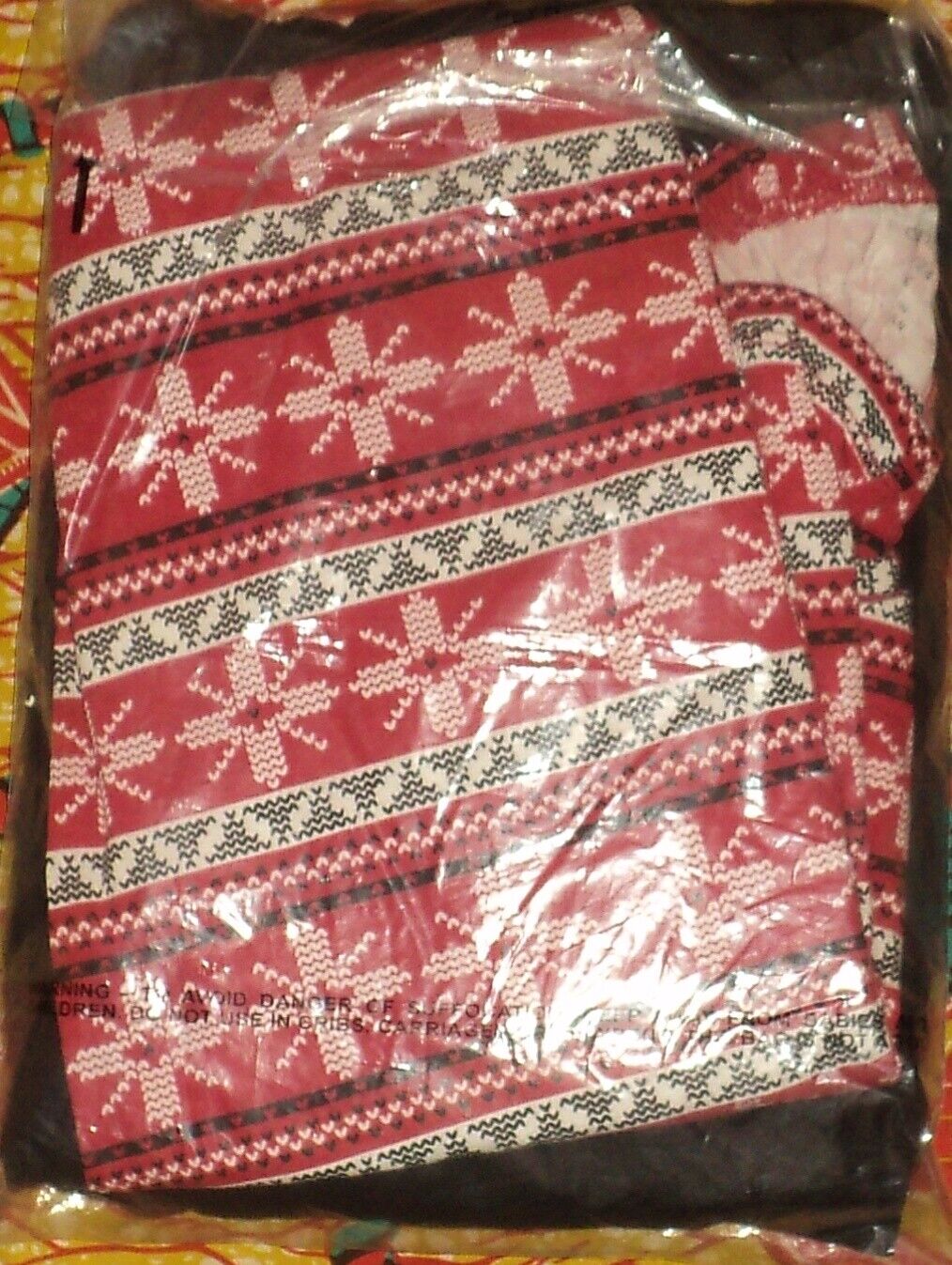 Dreams & Co. Plus Size Classic Red Fair Isle Long Sleeve Knit Pajama Set Size 1X