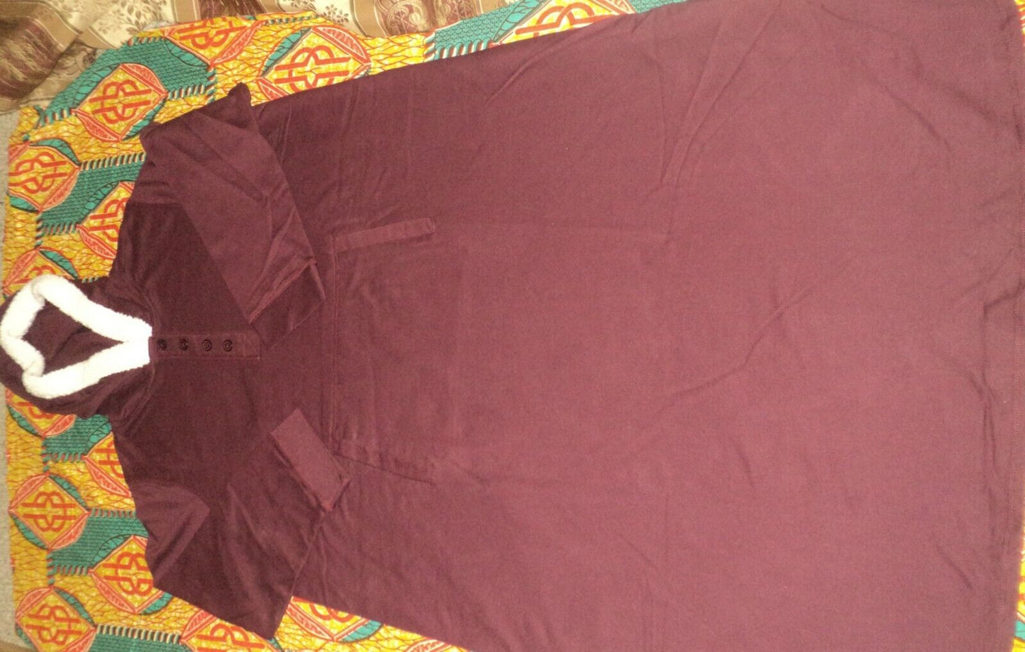 Dreams & Co. Plus Size Midnight Berry Long Sleeves Hooded Lounger Size 1X-22/24