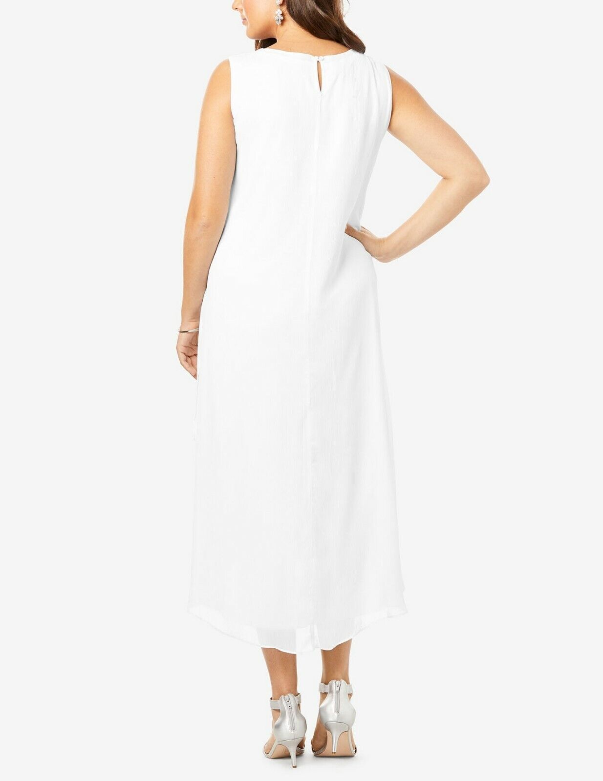 Denim 24/7 Plus Size Pale Lavender Embellished High-Low Sleeveless Dress Sz 30W