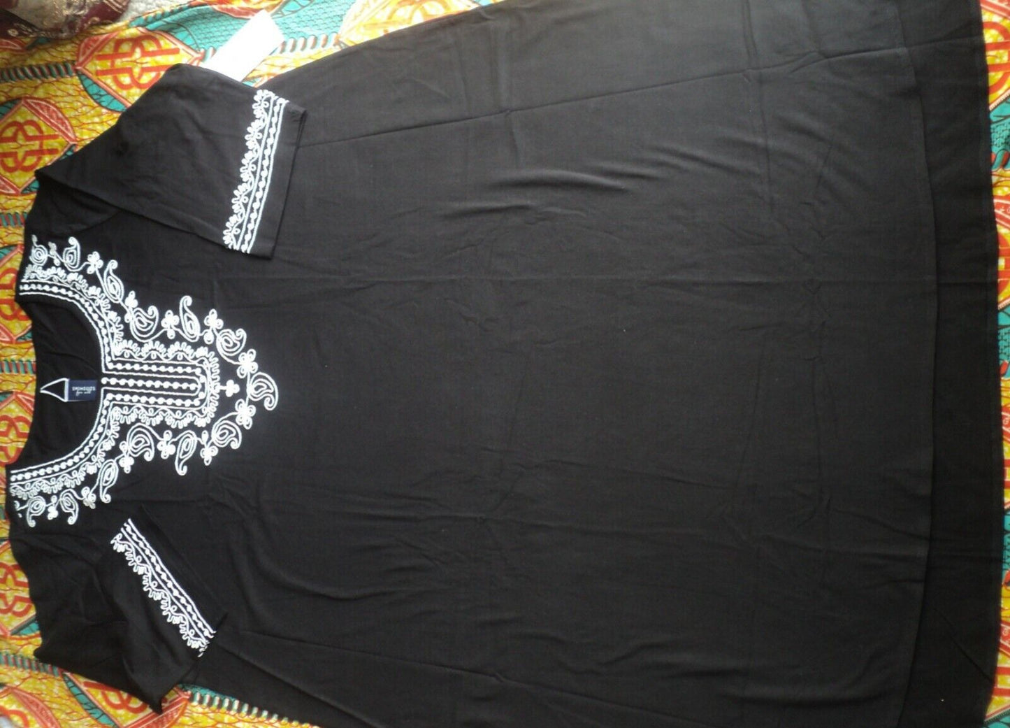 Swimsuits For All Plus Size Black Embroidered Cover Up Size 26/28