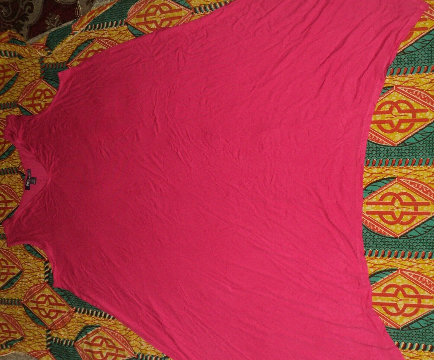 Roaman’s Plus Size Vivid Pink Sleeveless Pullover Style Swing Dress Size 2X