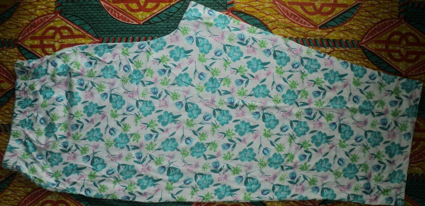 Only Necessities Plus Size Pale Ocean Tulip Smocked Capri Pajamas Set Size 1X