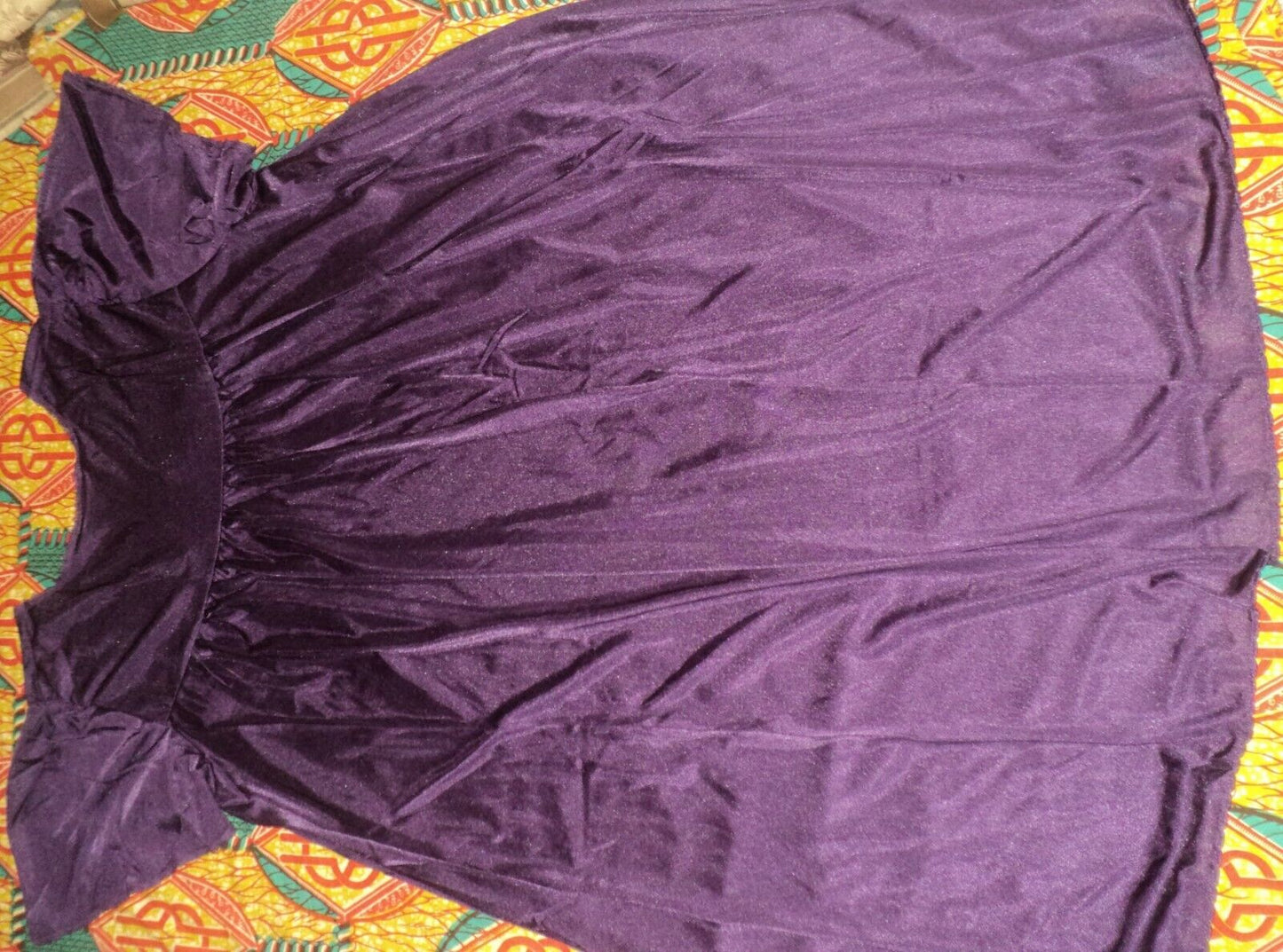 Only Necessities Plus Size Rich Violet Short Silky Lace-Trim Nightgown Size 5X