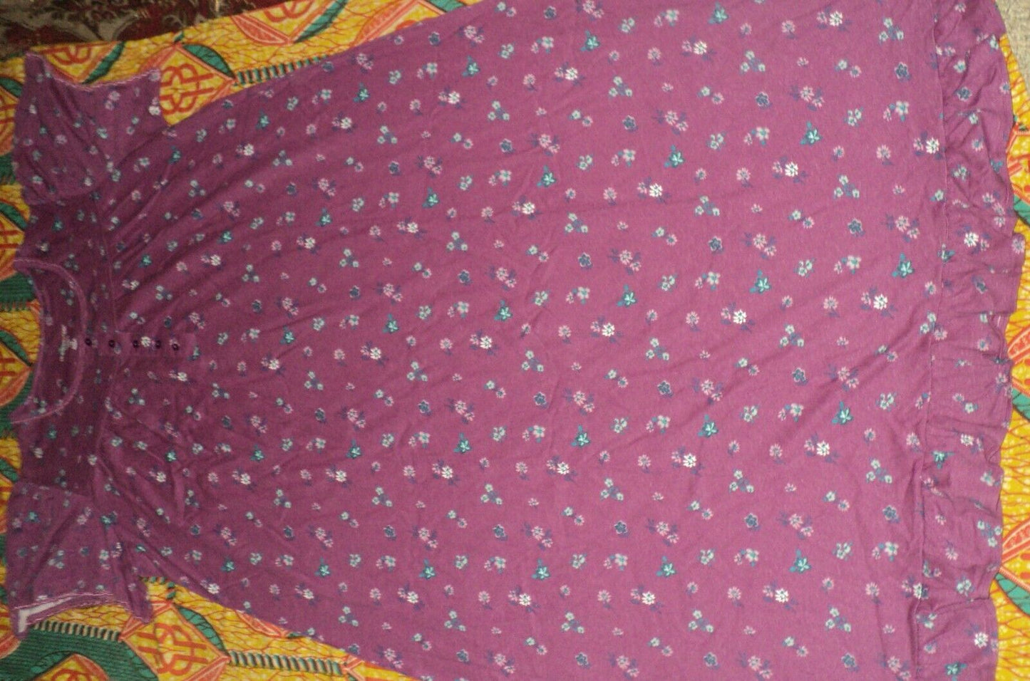 Dreams & Co. Plus Size Fresh Berry Long Cotton Knit Nightgown Size 4X(34/36)