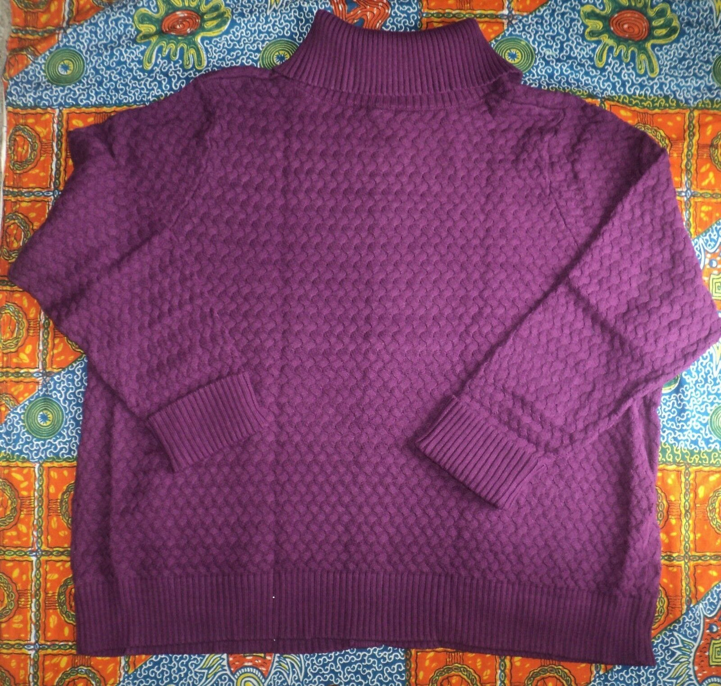 Jessica London Plus Size Boysenberry Basket Weave Sweater Cardigan Size 18/20