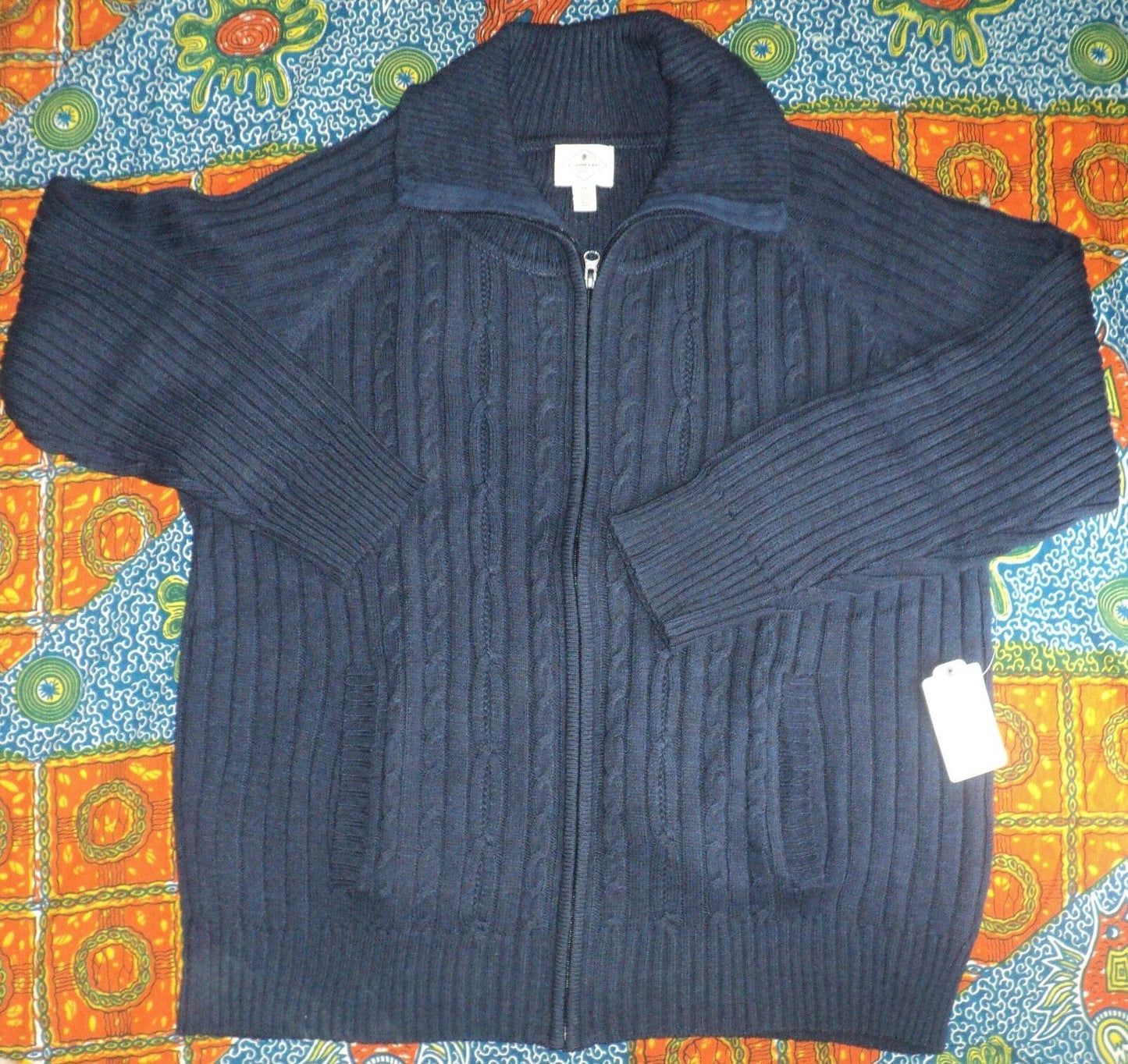 St. John's Bay Plus Size Lafayette Rose Long Sleeves Zip Cable Cardigan Size 3X