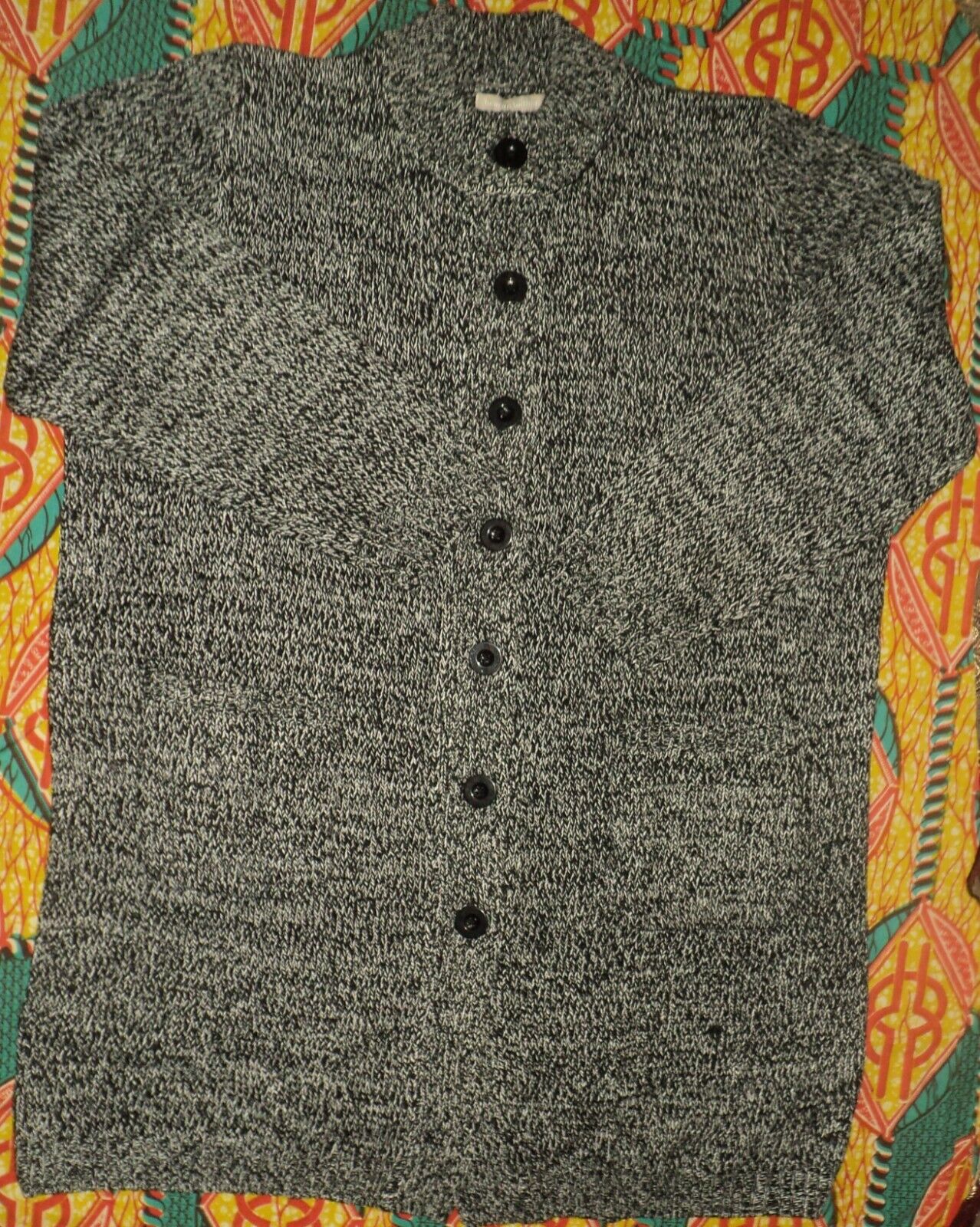 Woman Within Plus Size Black White Marled Sweater Cardigan Size 2X(26/28)