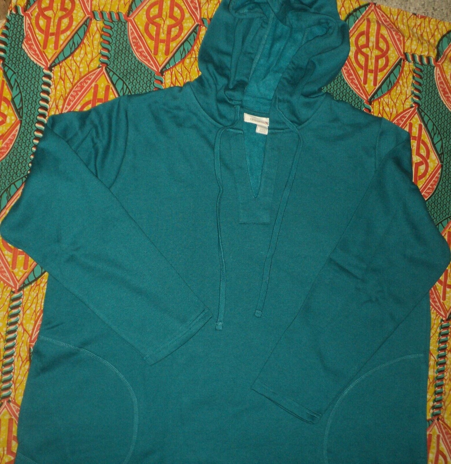 Dreams & Co. Plus Size Deep Teal Long Sleeves Hooded Lounger Size 2X(26/28)
