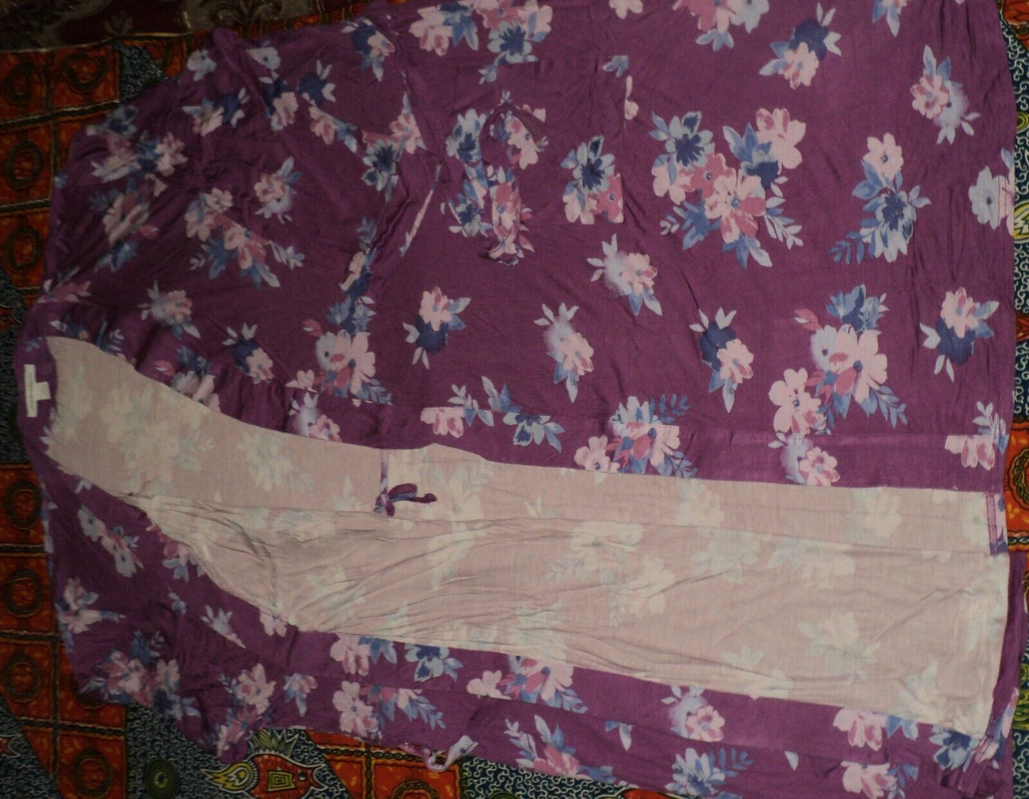 Dreams & Co. Plus Size Fresh Berry Knit Gown & Robe Set Size 1X(22/24)