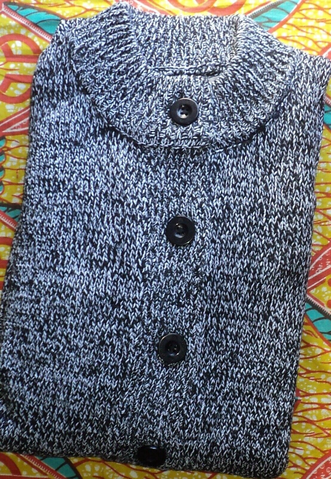 Woman Within Plus Size Black White Marled Sweater Cardigan Size 4X(34/36)