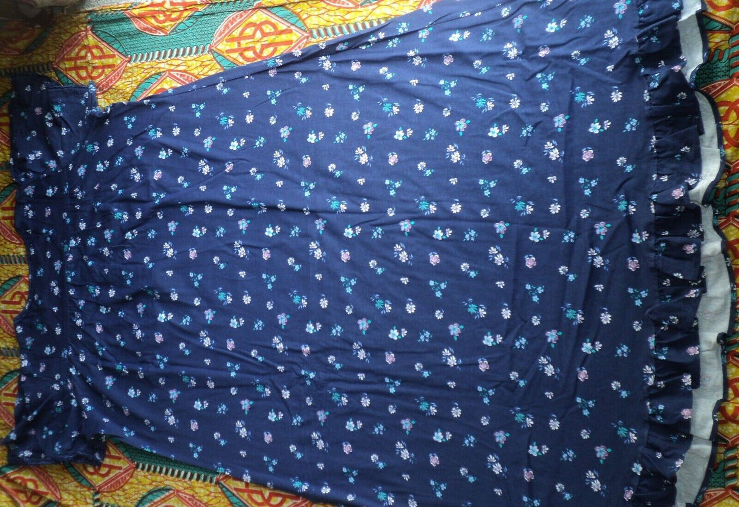 Dreams & Co. Plus Size Evening Blue Long Cotton Knit Nightgown Size 6X(42/44)