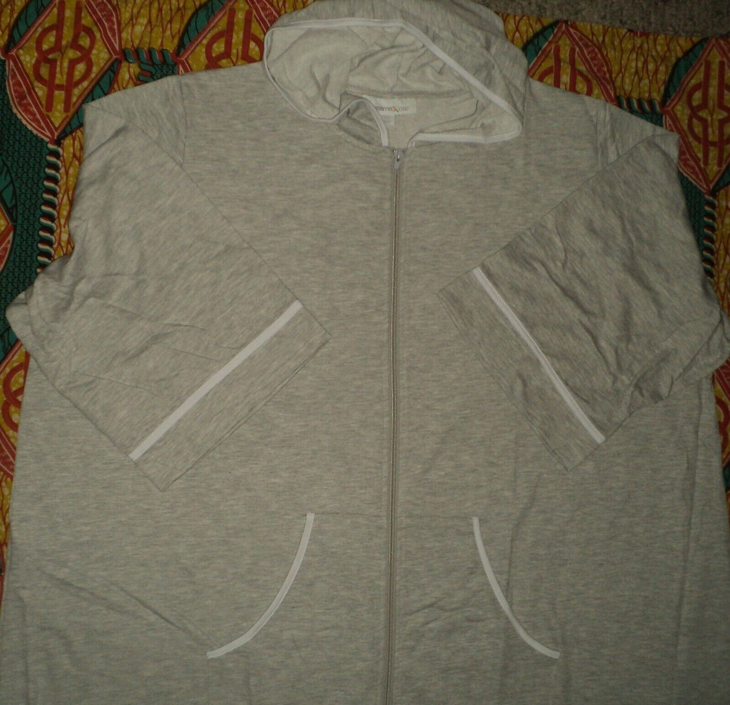 Dreams & Co. Plus Size Heather Grey 3/4 Sleeves Long Hooded Robe Size 3X(30/32)