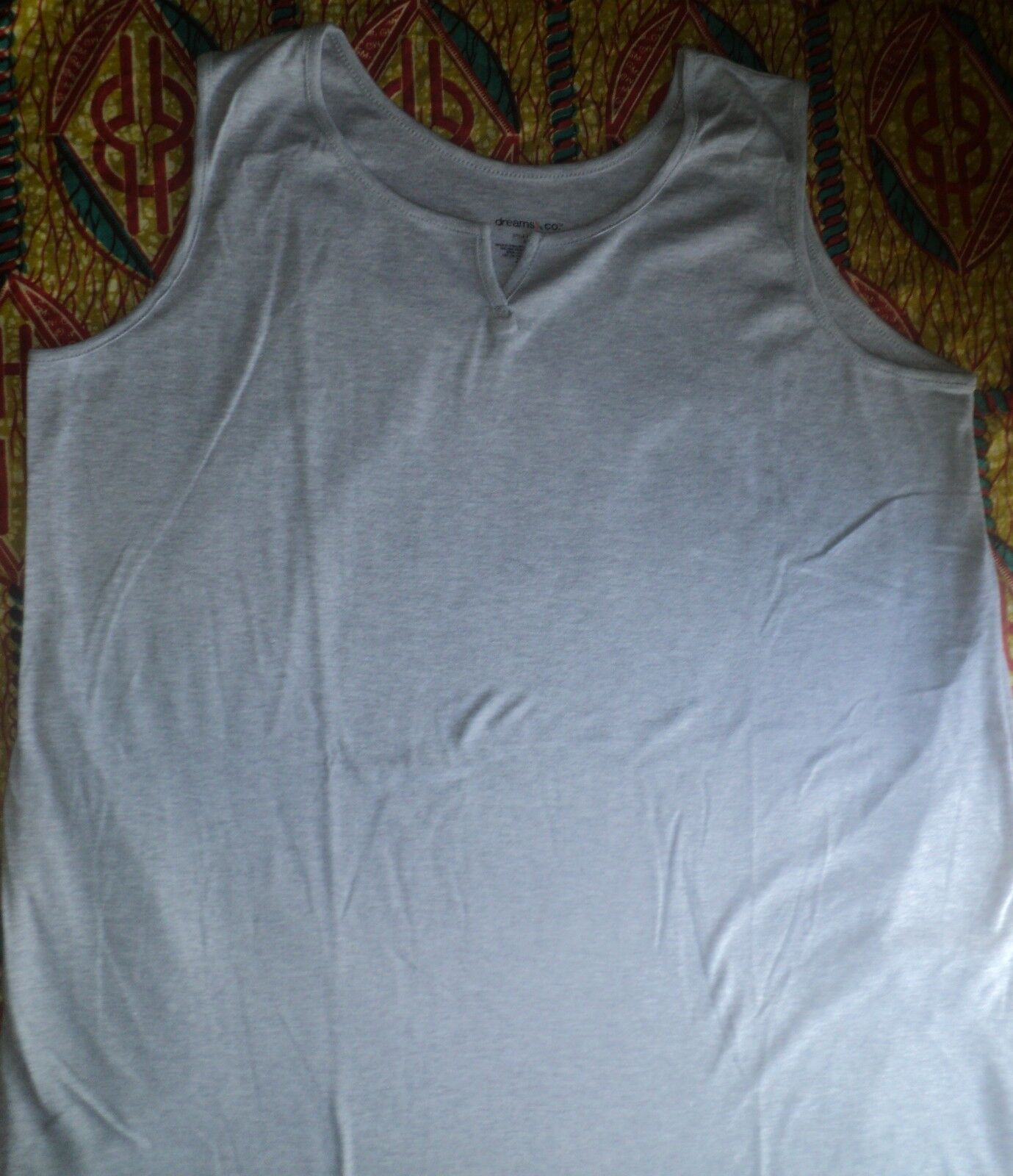Dreams & Co. Plus Size Heather Grey Colorblock Sleeveless Knit Lounger Size 1X