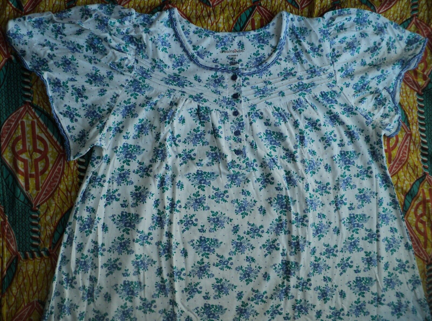 Dreams & Co. Plus Size Bouquet Short Cotton Knit Nightgown Size 2X(26/28)