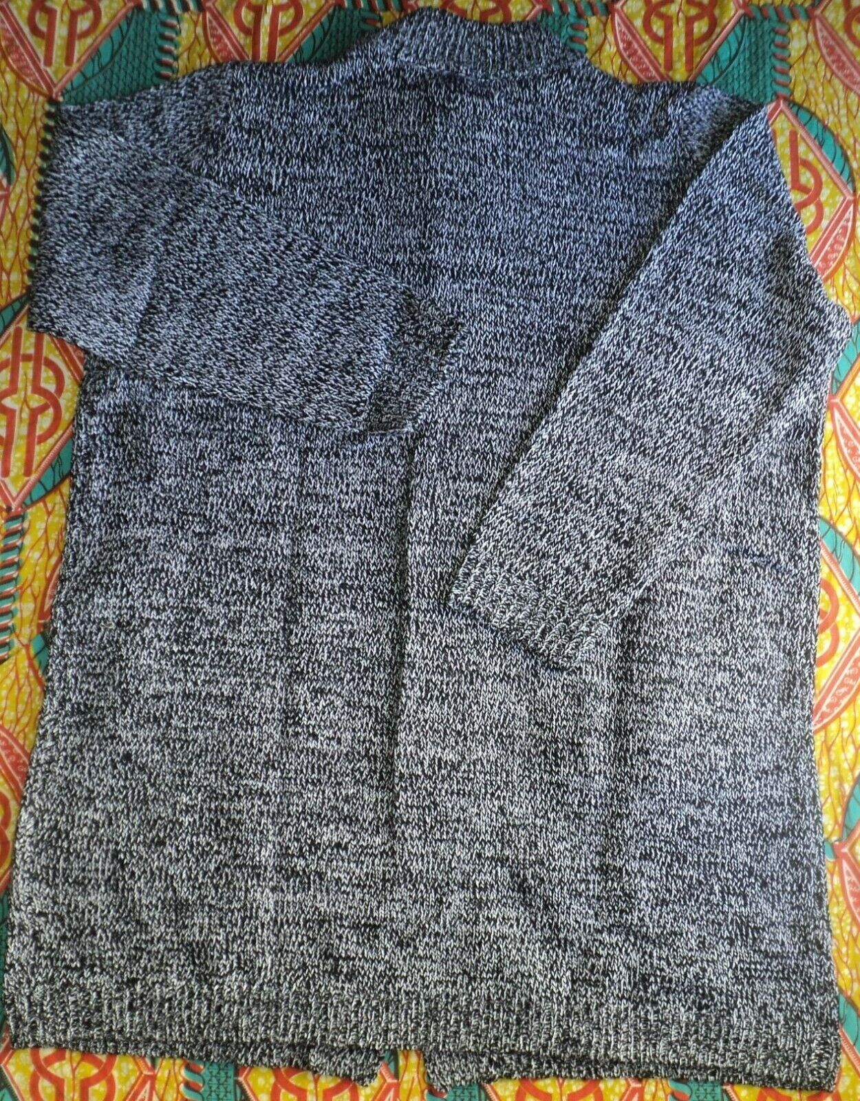 Woman Within Plus Size Black White Marled Sweater Cardigan Size 3X(30/32)