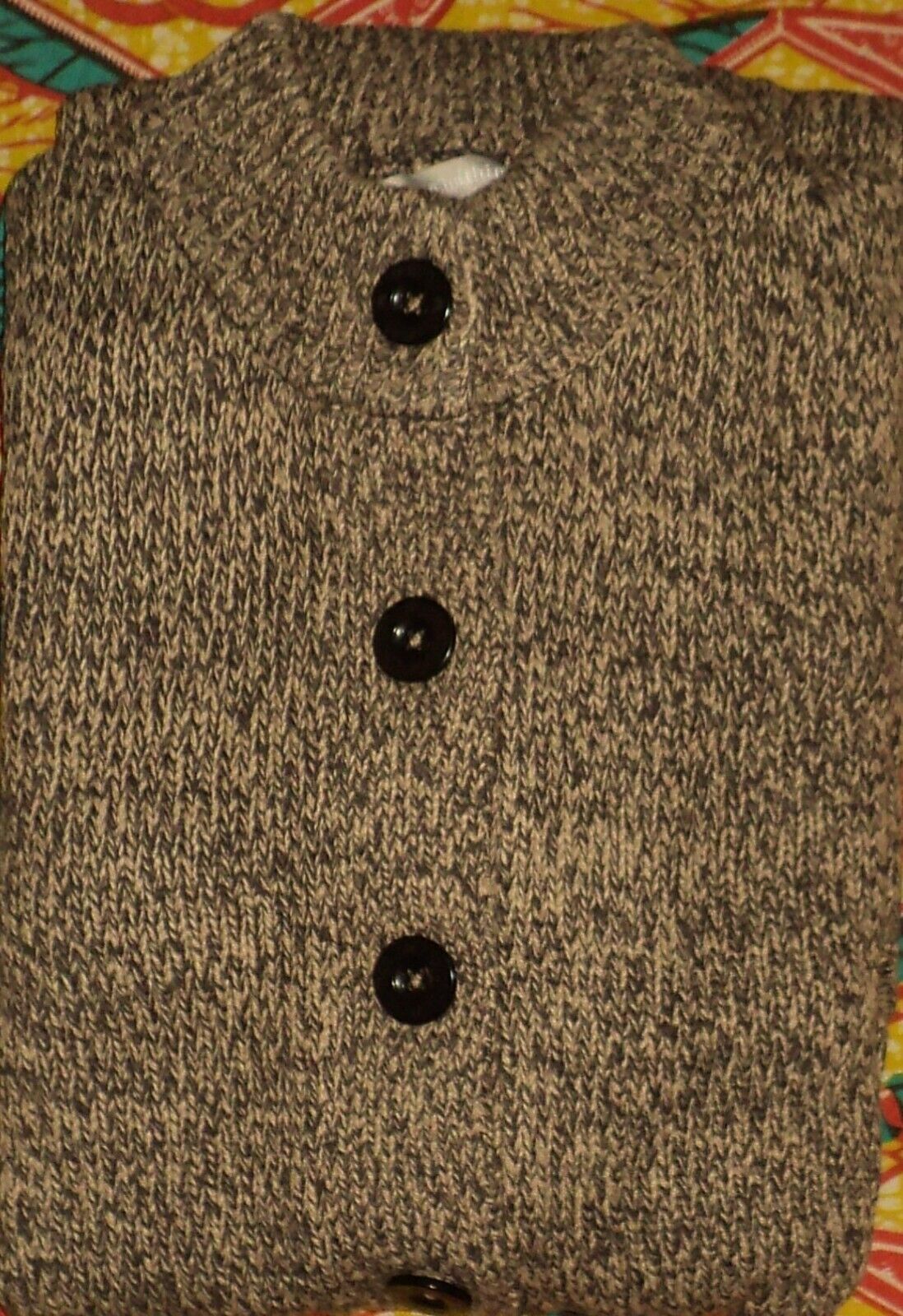 Woman Within Plus Size New Khaki Chocolate Marled Sweater Cardigan Size 1X-22/24