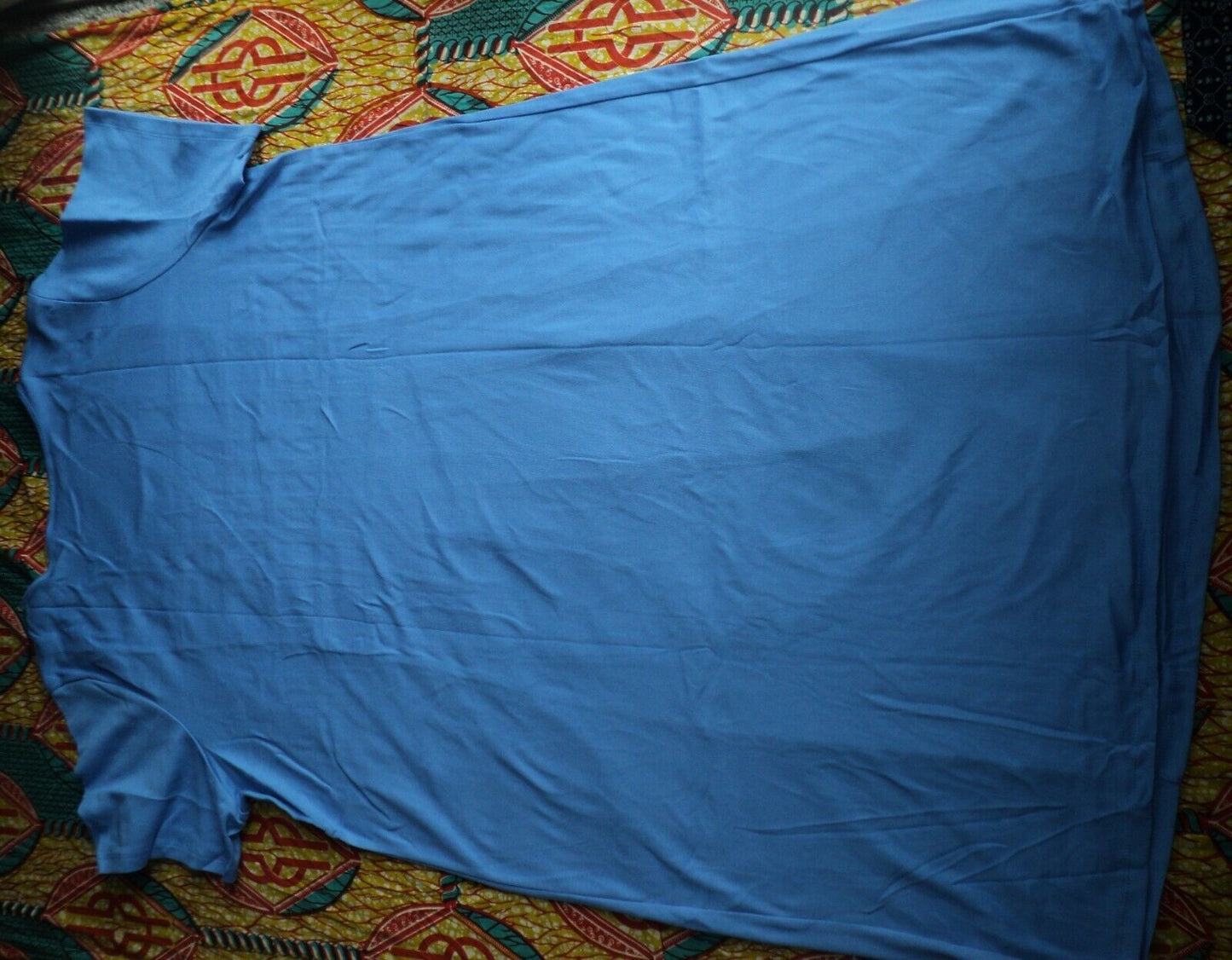 Dreams & Co. Plus Size Cornflower Blue Solid Pintucked Lounger