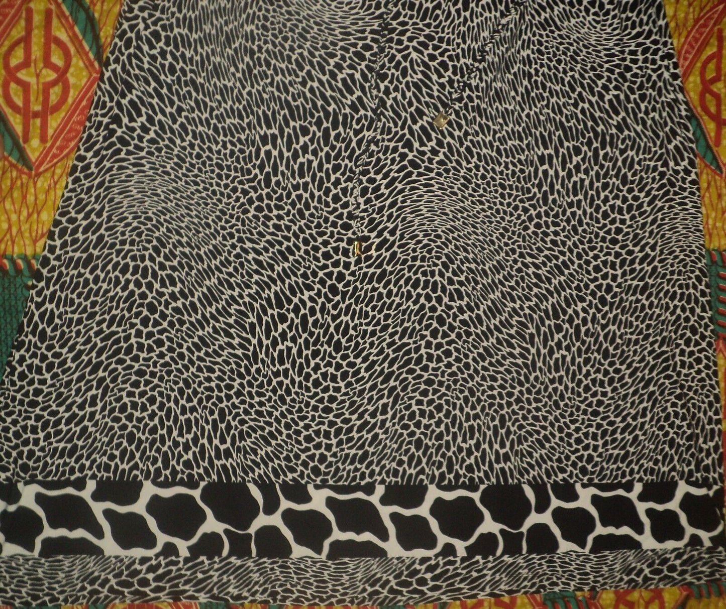 Anne Klein Black/White Multi Animal Print Strapless Maxi Dress