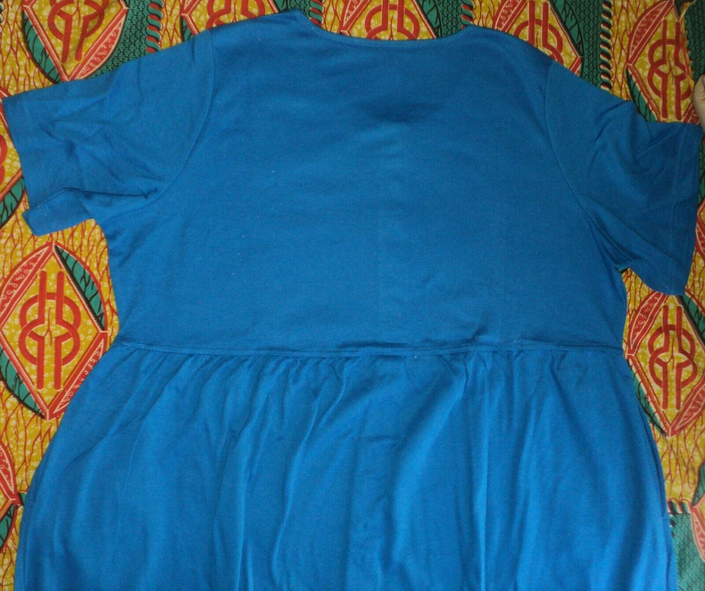 Woman Within Plus Size Bright Cobalt Button Front Empire Waist Dress