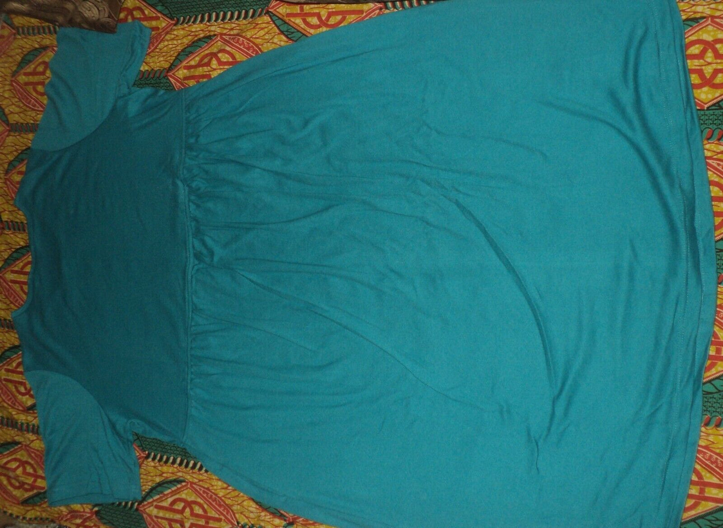 Woman Within Plus Size Laguna Blue Button Front Empire Waist Dress