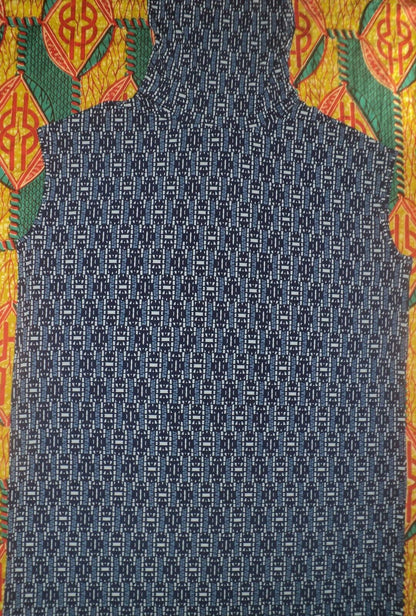 Roaman's Plus Size Navy Print Slouchy Turtleneck Dress Size 1X(22/24)