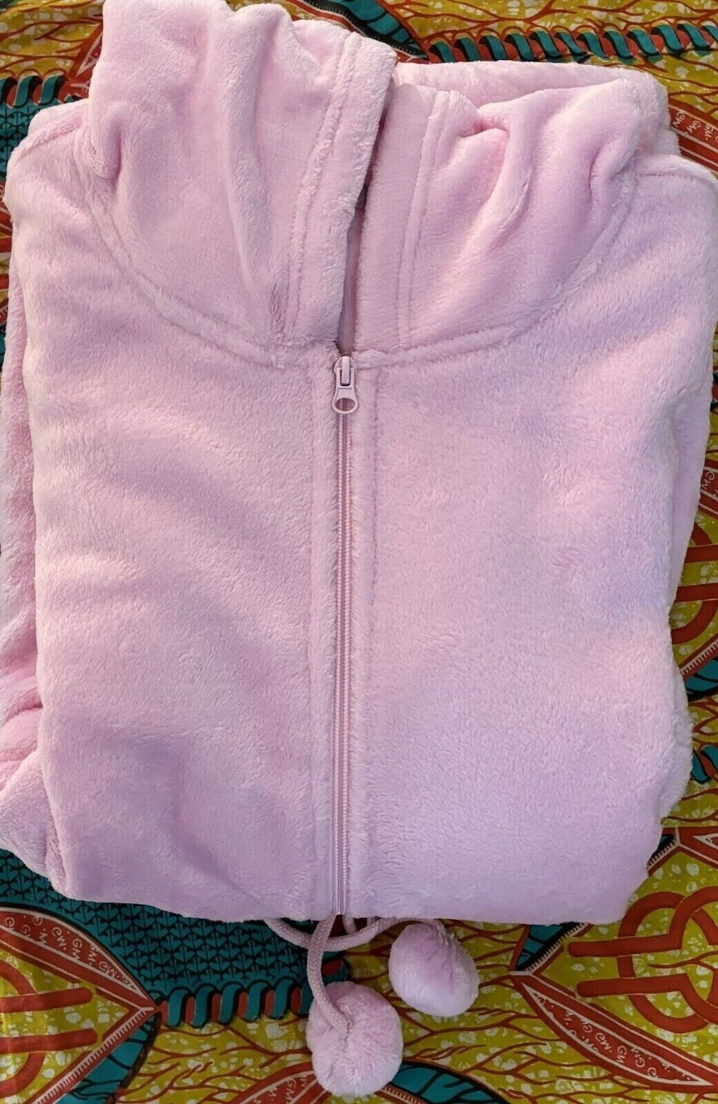 Avenue Plus Size Pink Tulle Zip Front Plain Hooded Robe Size 22/24