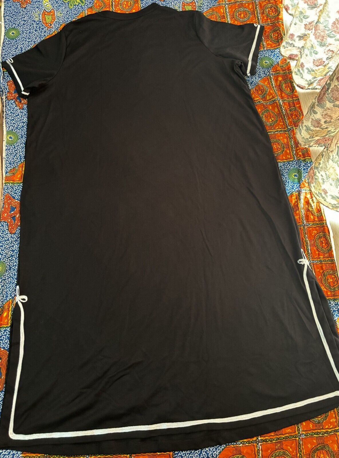 Only Necessities Plus Size Black Short Sleeves Embellished Knit Lounger Size 2X