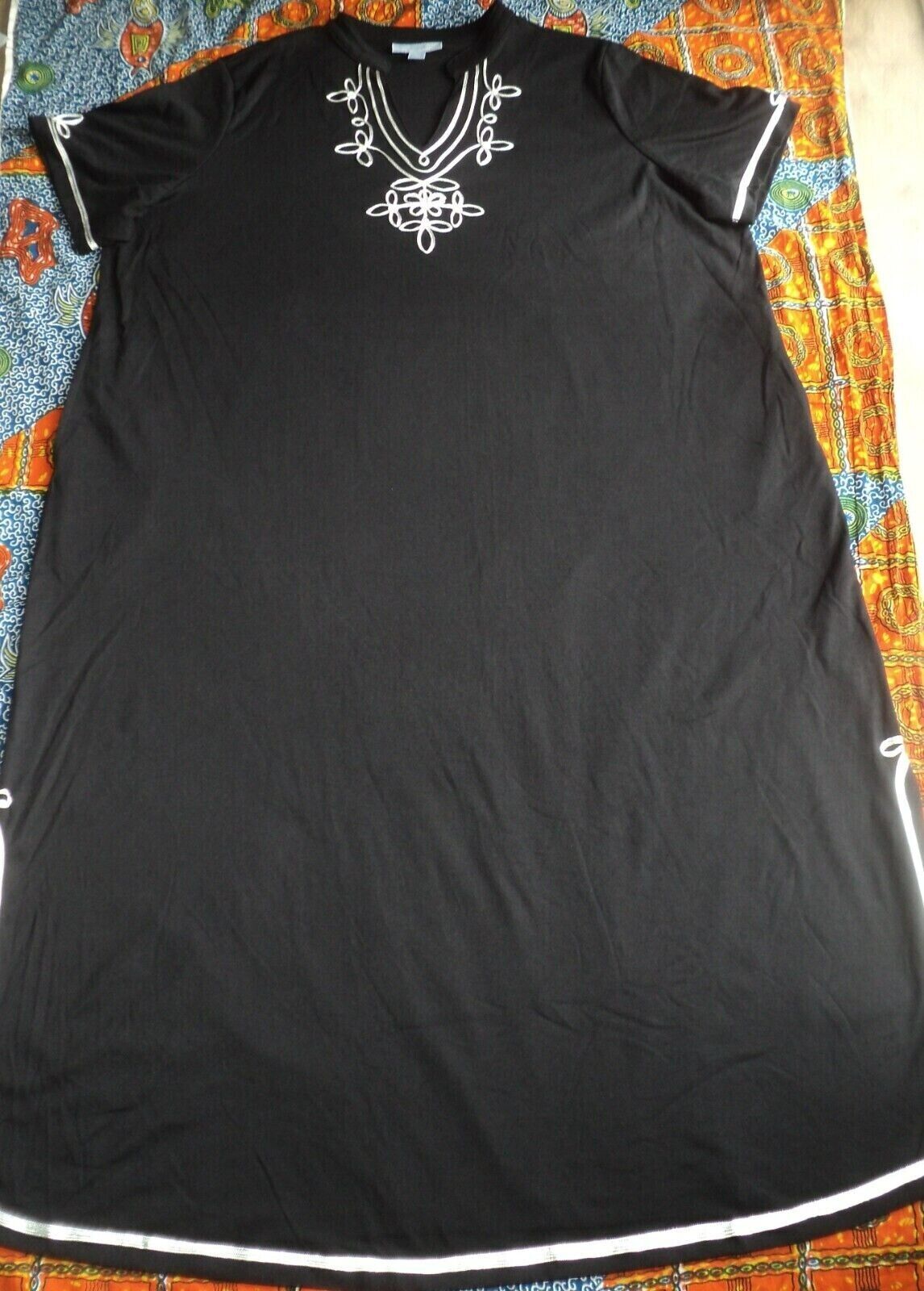 Only Necessities Plus Size Black Short Sleeves Embellished Knit Lounger Size 4X