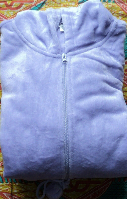 Avenue Plus Size Lavender Zip Front Plain Hooded Robe Size 18/20