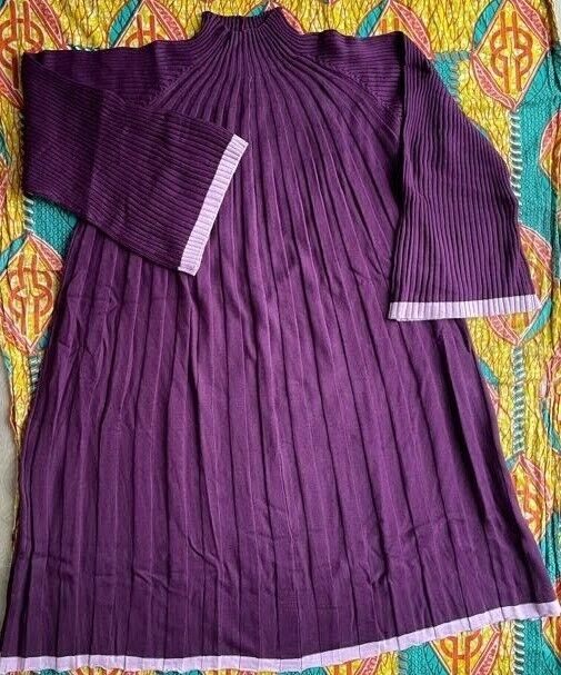 Roaman’s Plus Size Dark Berry Light Berry Swing Sweater Dress Size 2X(26/28)