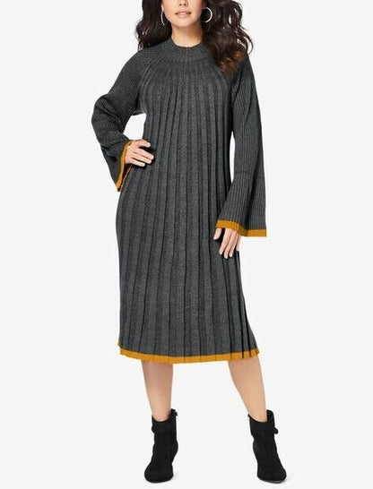 Roaman’s Plus Size Dark Berry Light Berry Swing Sweater Dress Size 2X(26/28)