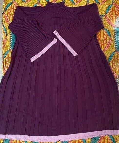 Roaman’s Plus Size Dark Berry Light Berry Swing Sweater Dress Size 2X(26/28)