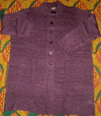 Woman Within Plus Size Orchid Purple Plum Sweater Cardigan Size L(18/20)
