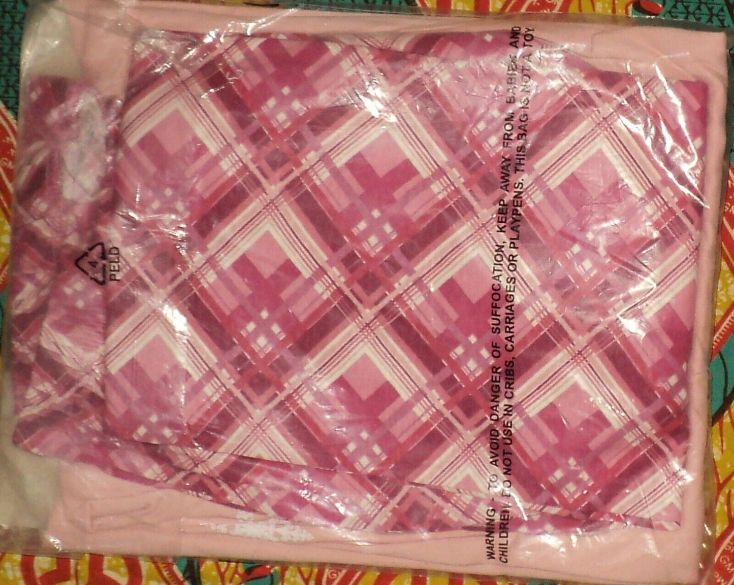 Dreams & Co. Plus Size Pink Plaid Knit Prints Pajamas Set Size 5X(38/40)