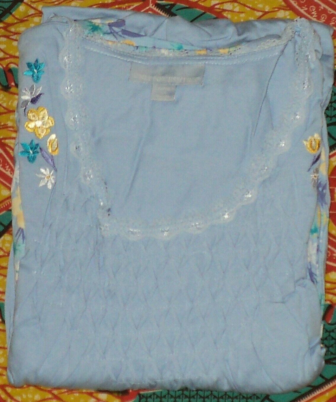 Only Necessities Plus Size Sky Blue Tulip Smocked Capri Pajamas Set Size 1X