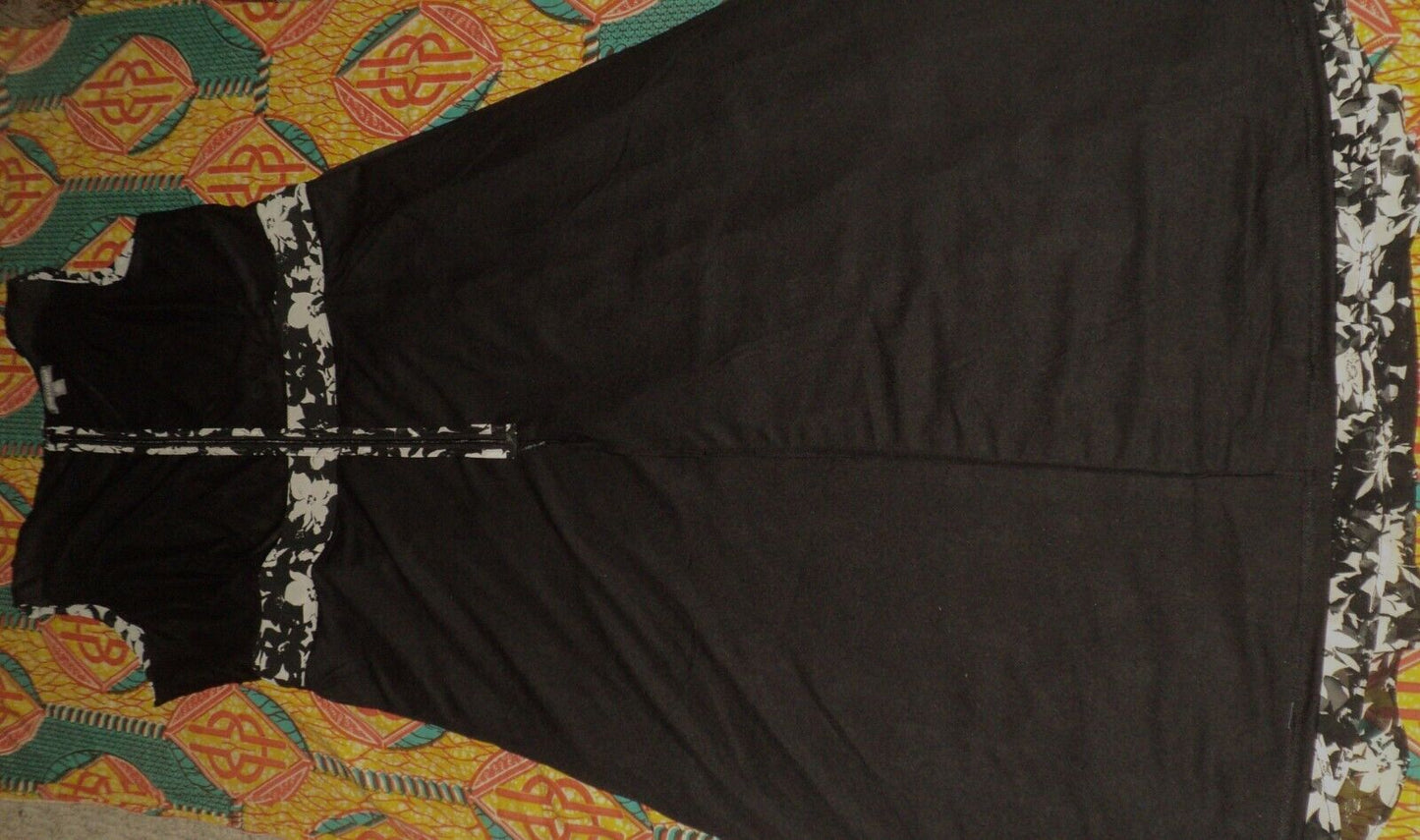 Jessica London Plus Size Black Brushed Floral Flyaway Maxi Dress Size 24W