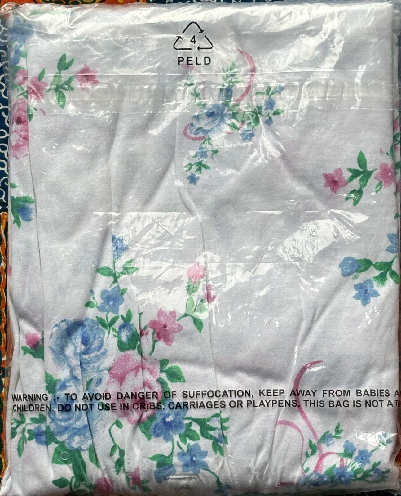 Only Necessities Plus Size  White Floral Long Pintucked Knit Nightgown Size 3X