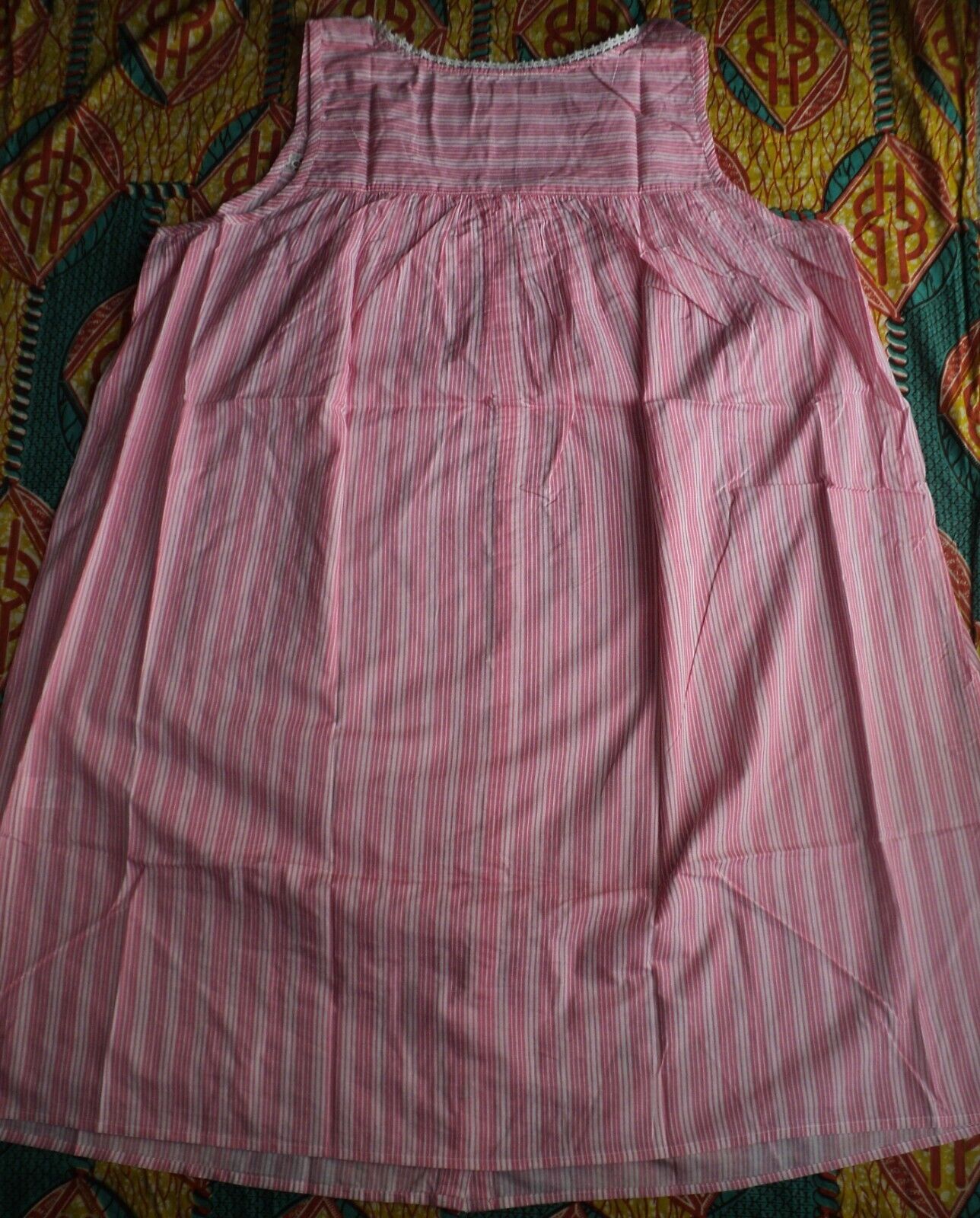 Dreams & Co. Plus Size Peony Petal Stripe Short Sleeveless Nightgown Size 4X