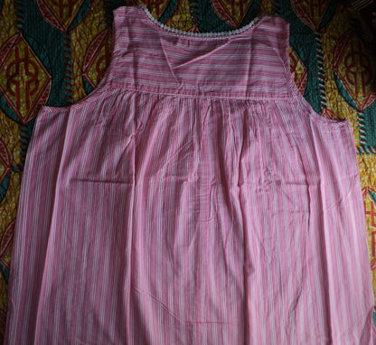 Dreams & Co. Plus Size Peony Petal Stripe Short Sleeveless Nightgown Size 4X