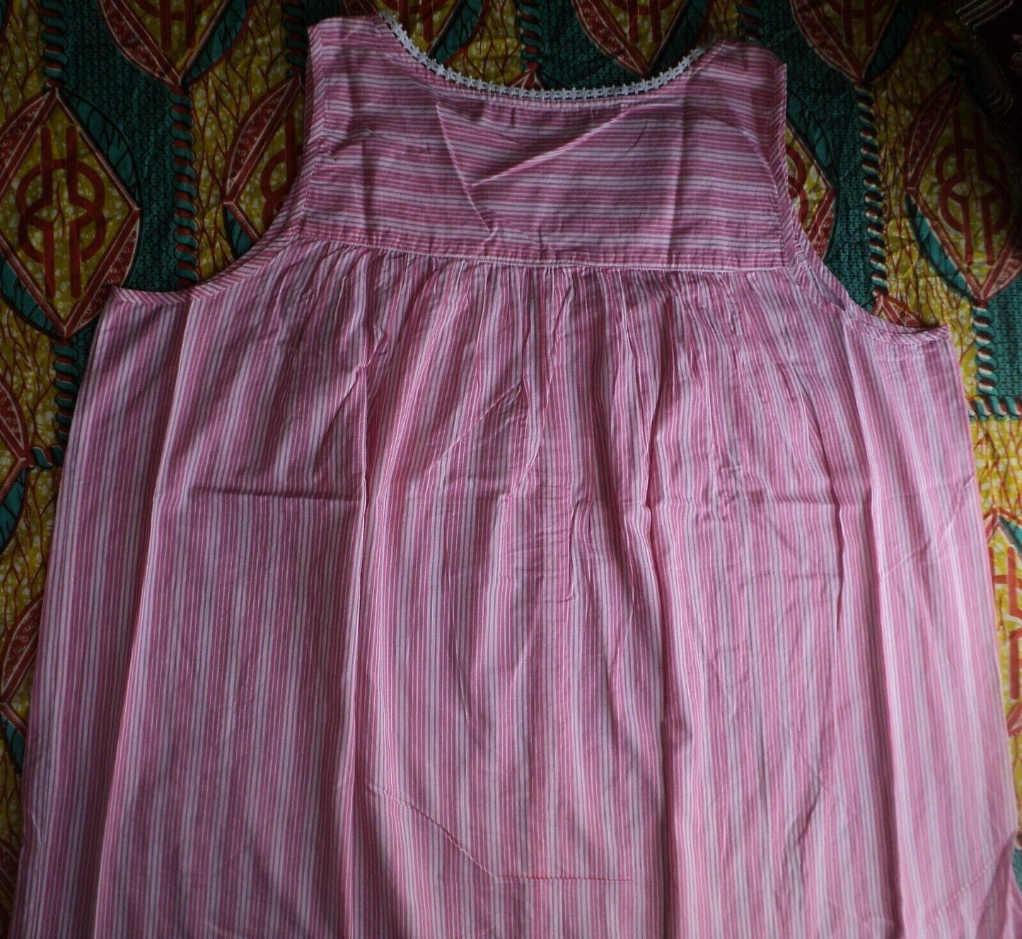 Dreams & Co. Plus Size Peony Petal Stripe Long Sleeveless Nightgown Size 4X