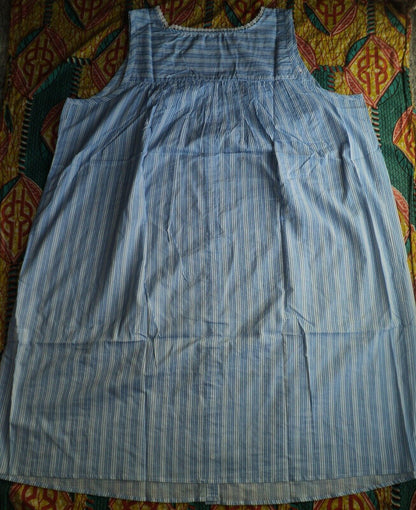 Dreams & Co. Plus Size French Blue Stripe Short Sleeveless Nightgown Size 3X