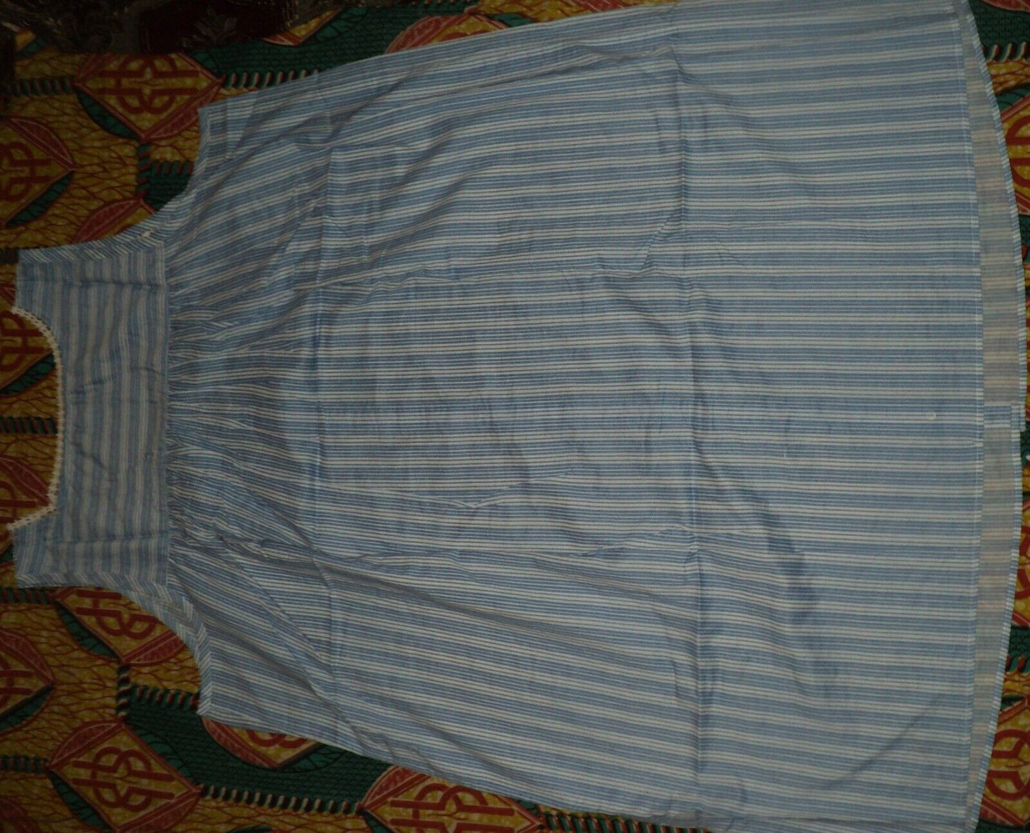 Dreams & Co. Plus Size French Blue Stripe Short Sleeveless Nightgown Size 3X