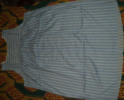 Dreams & Co. Plus Size French Blue Stripe Short Sleeveless Nightgown Size 5X